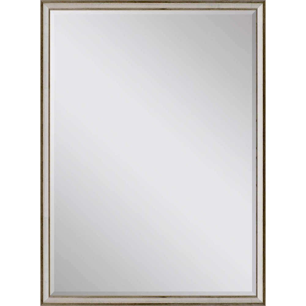 Silver Wood Accent Mirror - 38-inch