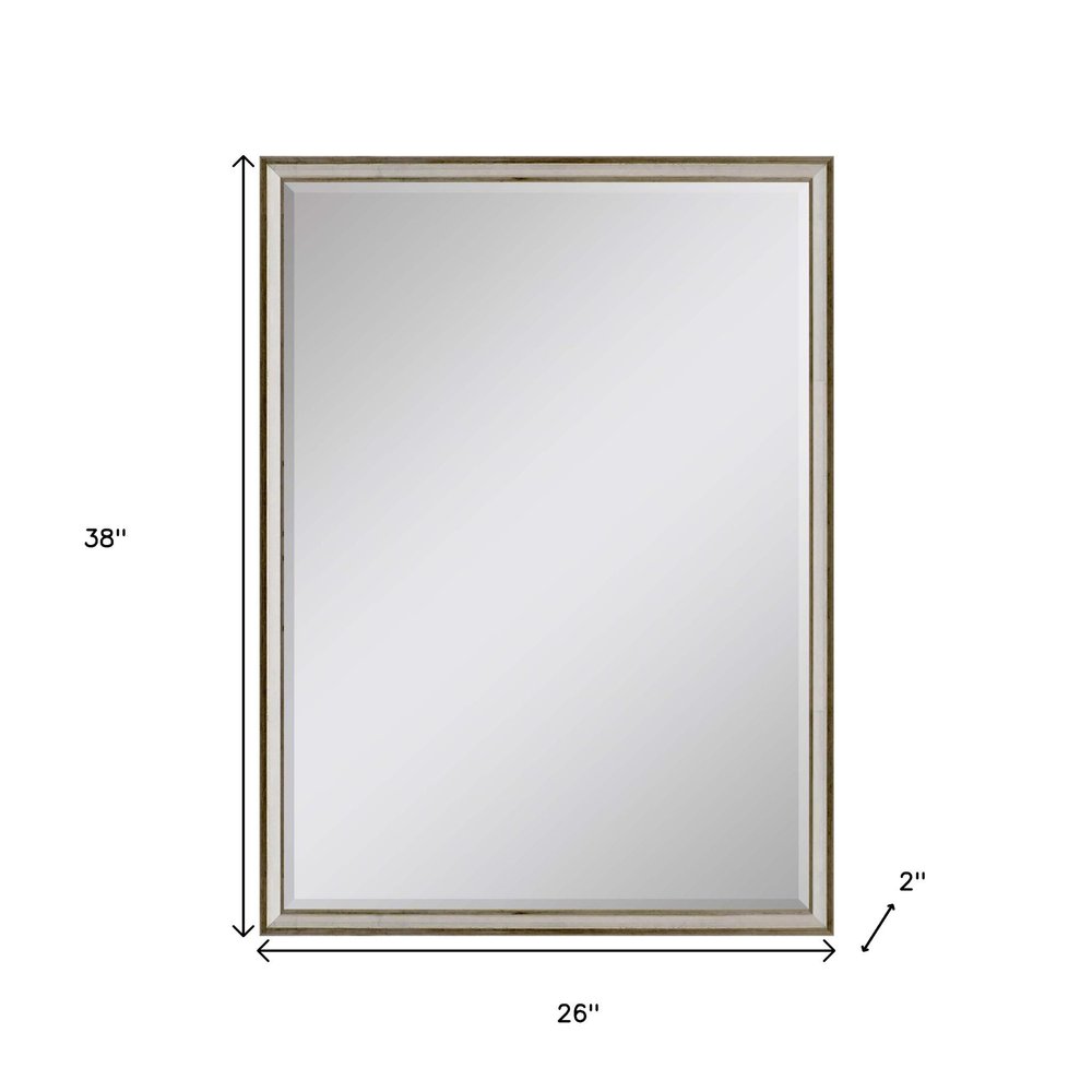 Silver Wood Accent Mirror - 38-inch