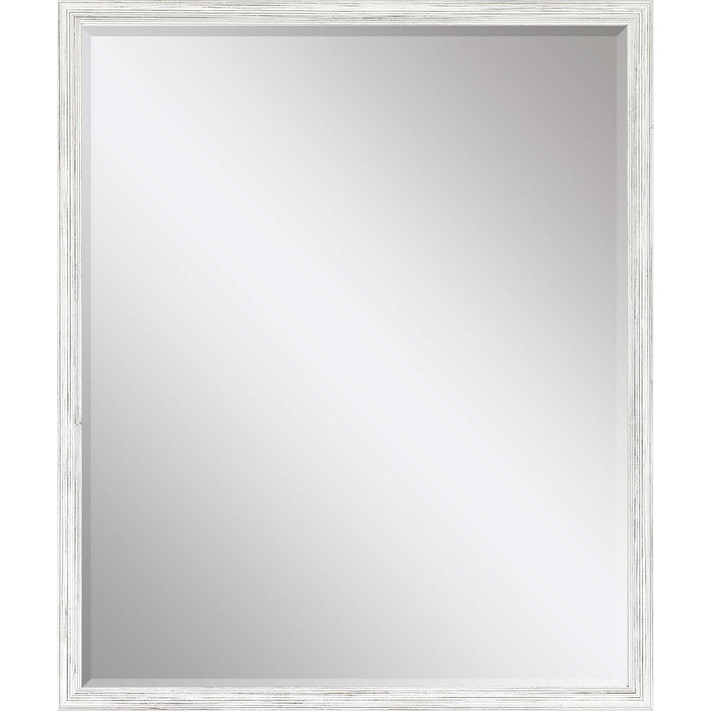 White Wood Accent Mirror - 31-inch
