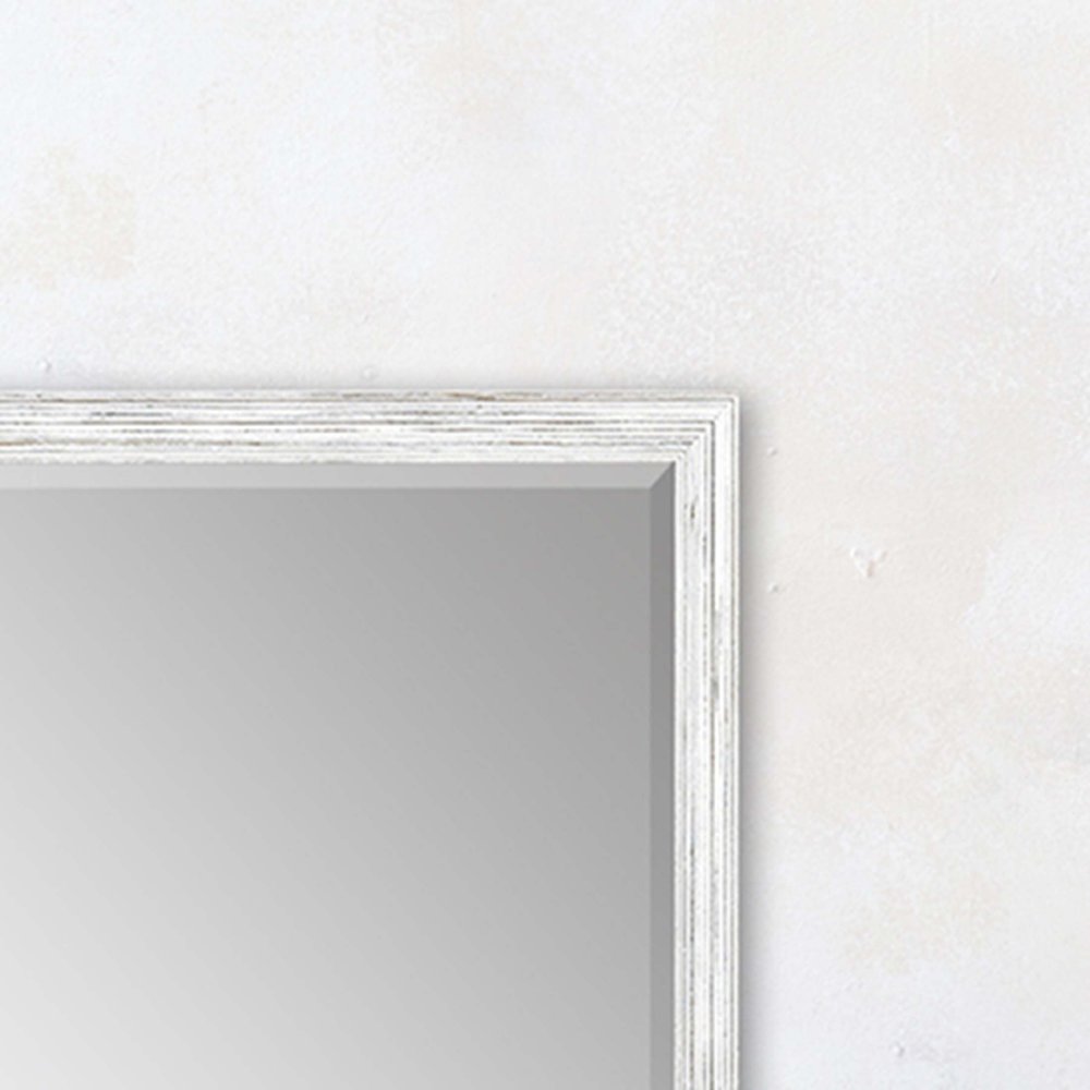 White Wood Accent Mirror - 31-inch