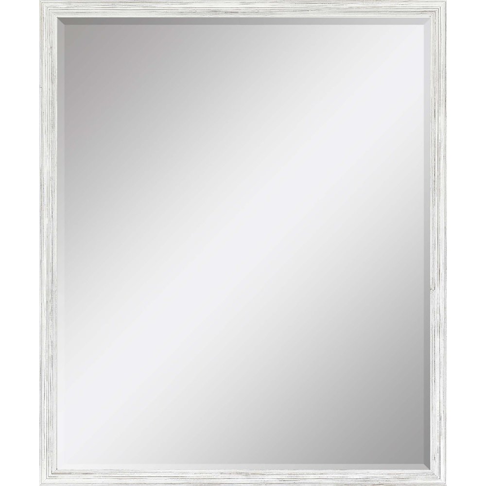 White Wood Accent Mirror - 31-inch