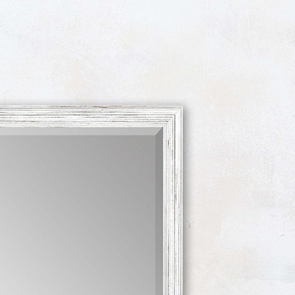 White Wood Accent Mirror - 39-inch