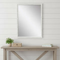 White Wood Accent Mirror - 39-inch