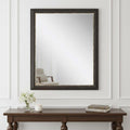 Dark Brown Framed Accent Mirror - 33-inch