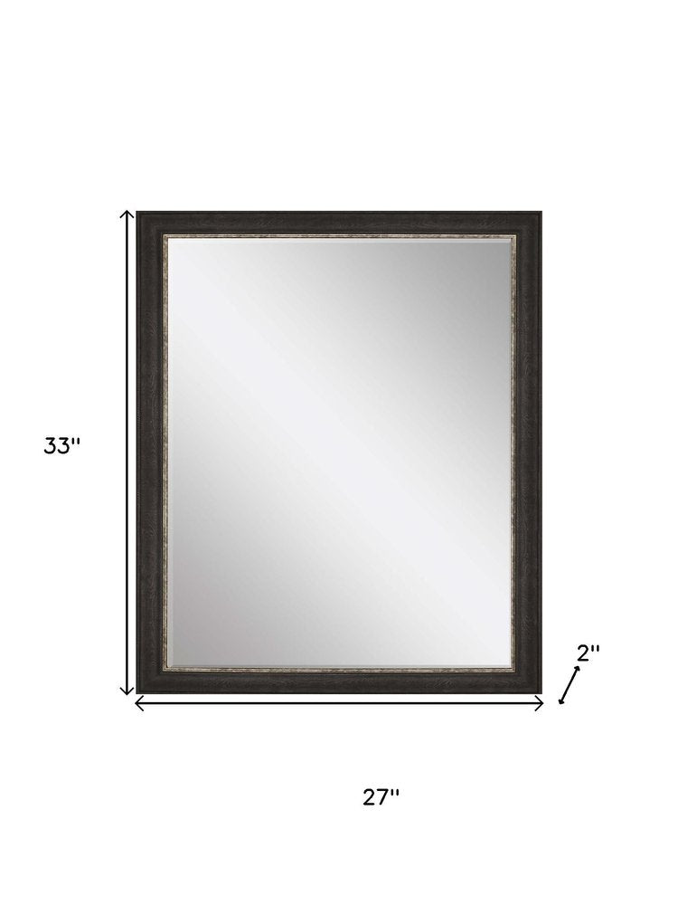 Dark Brown Framed Accent Mirror - 33-inch