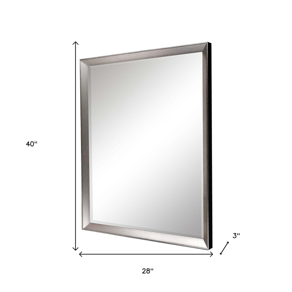 Silver Framed Accent Mirror - 40-inch