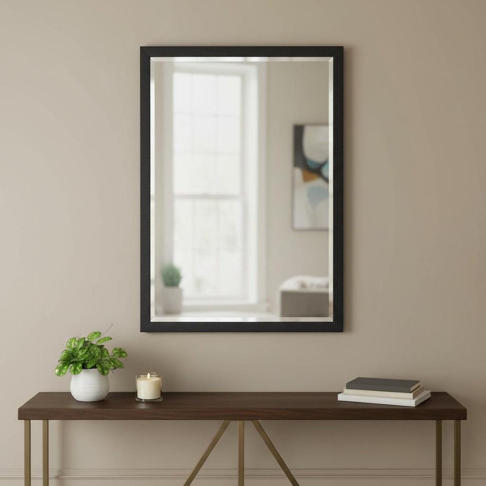 Black Framed Accent Mirror - 31-inch