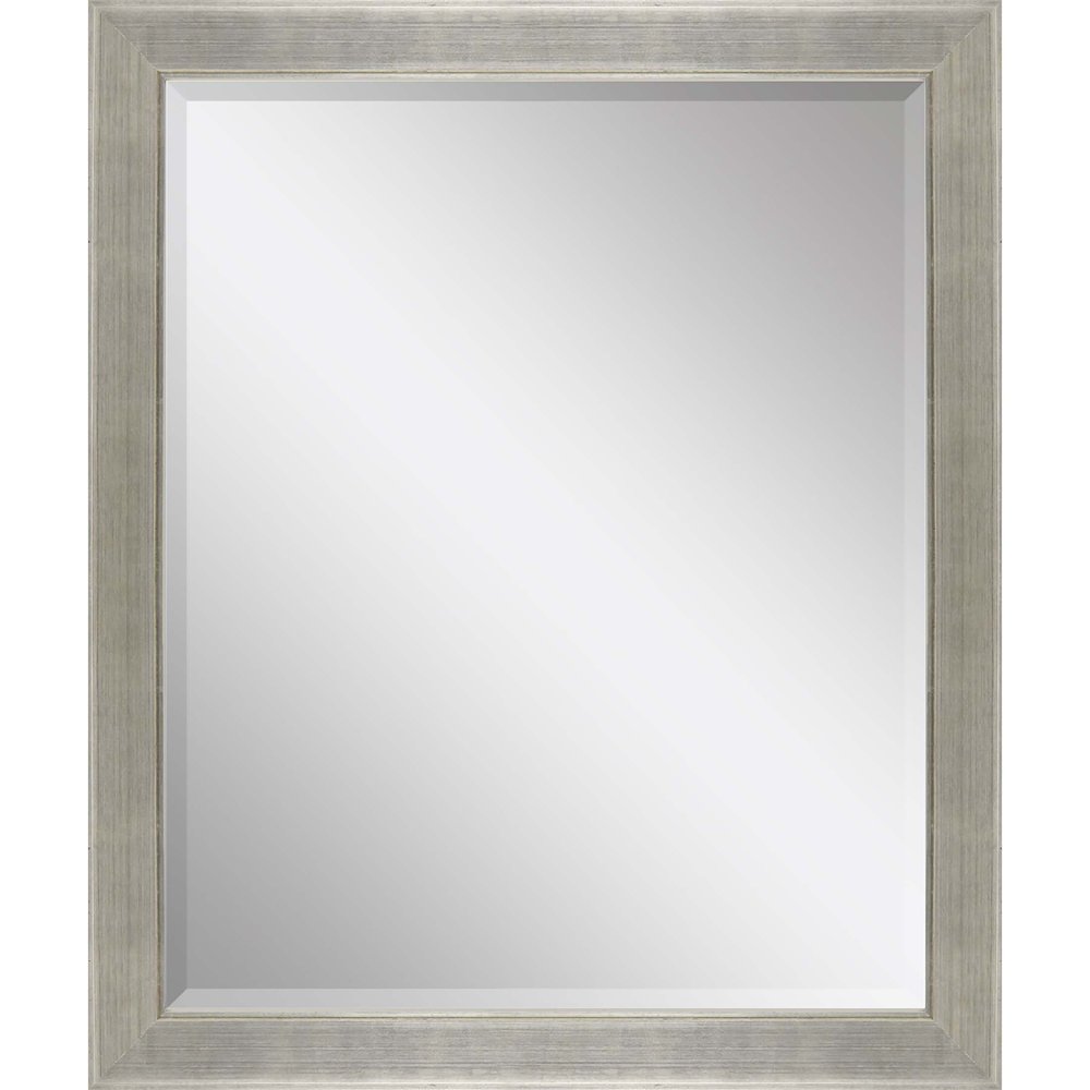 Silver Solid Wood Framed Accent Mirror - 33-inch