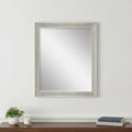 Silver Solid Wood Framed Accent Mirror - 33-inch