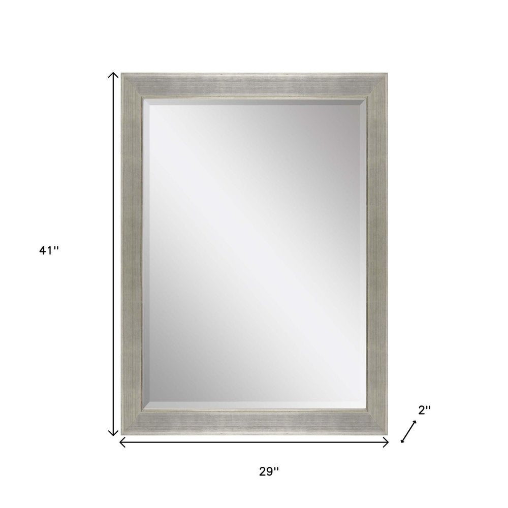 Silver Solid Wood Framed Accent Mirror - 41-inch