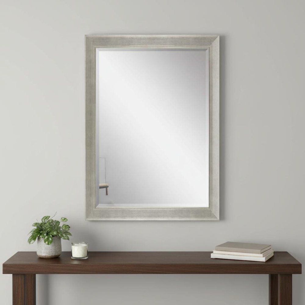 Silver Solid Wood Framed Accent Mirror - 41-inch