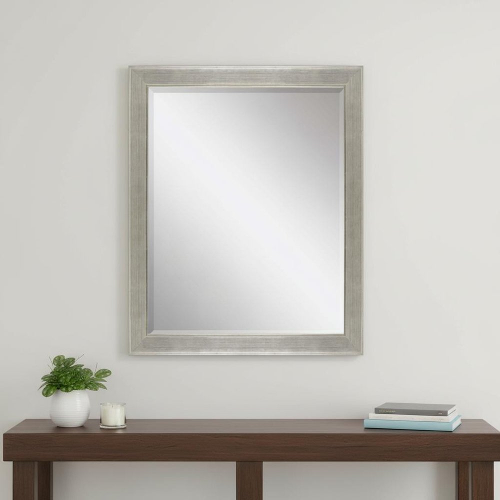 Silver Solid Wood Framed Accent Mirror - 45-inch
