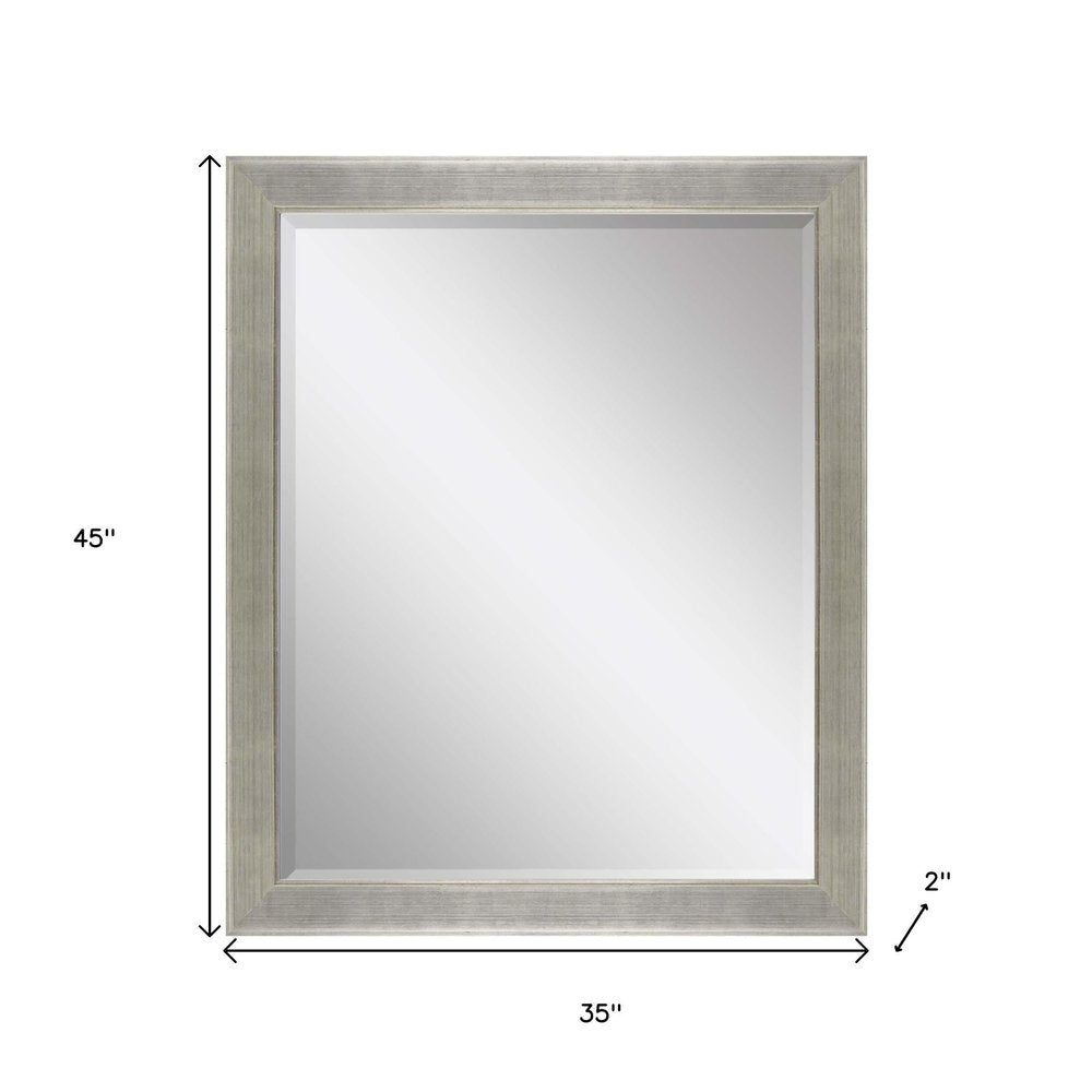Silver Solid Wood Framed Accent Mirror - 45-inch