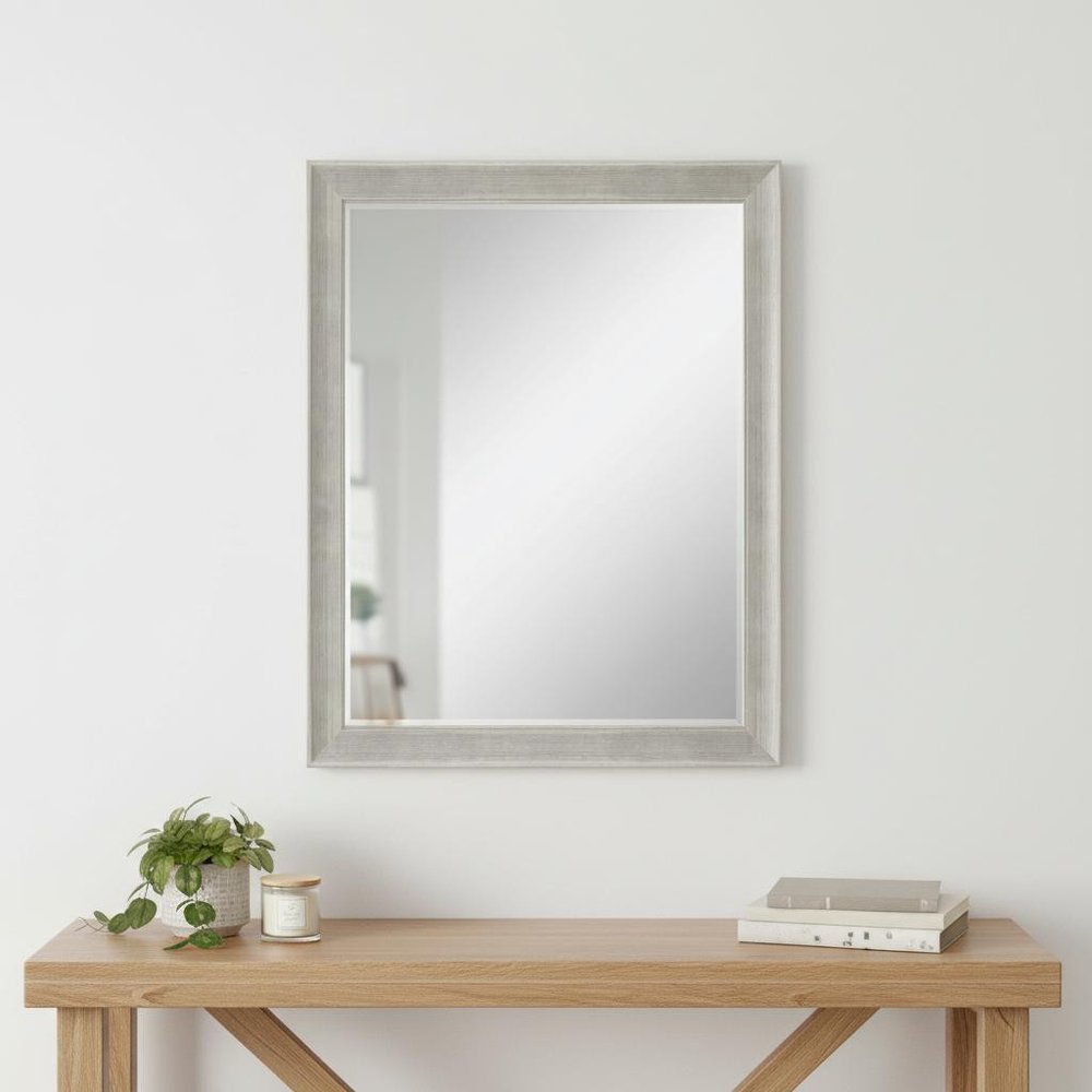 Silver Solid Wood Framed Accent Mirror - 53-inch