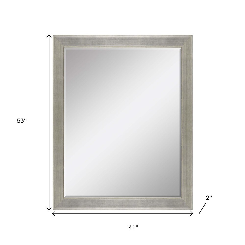 Silver Solid Wood Framed Accent Mirror - 53-inch