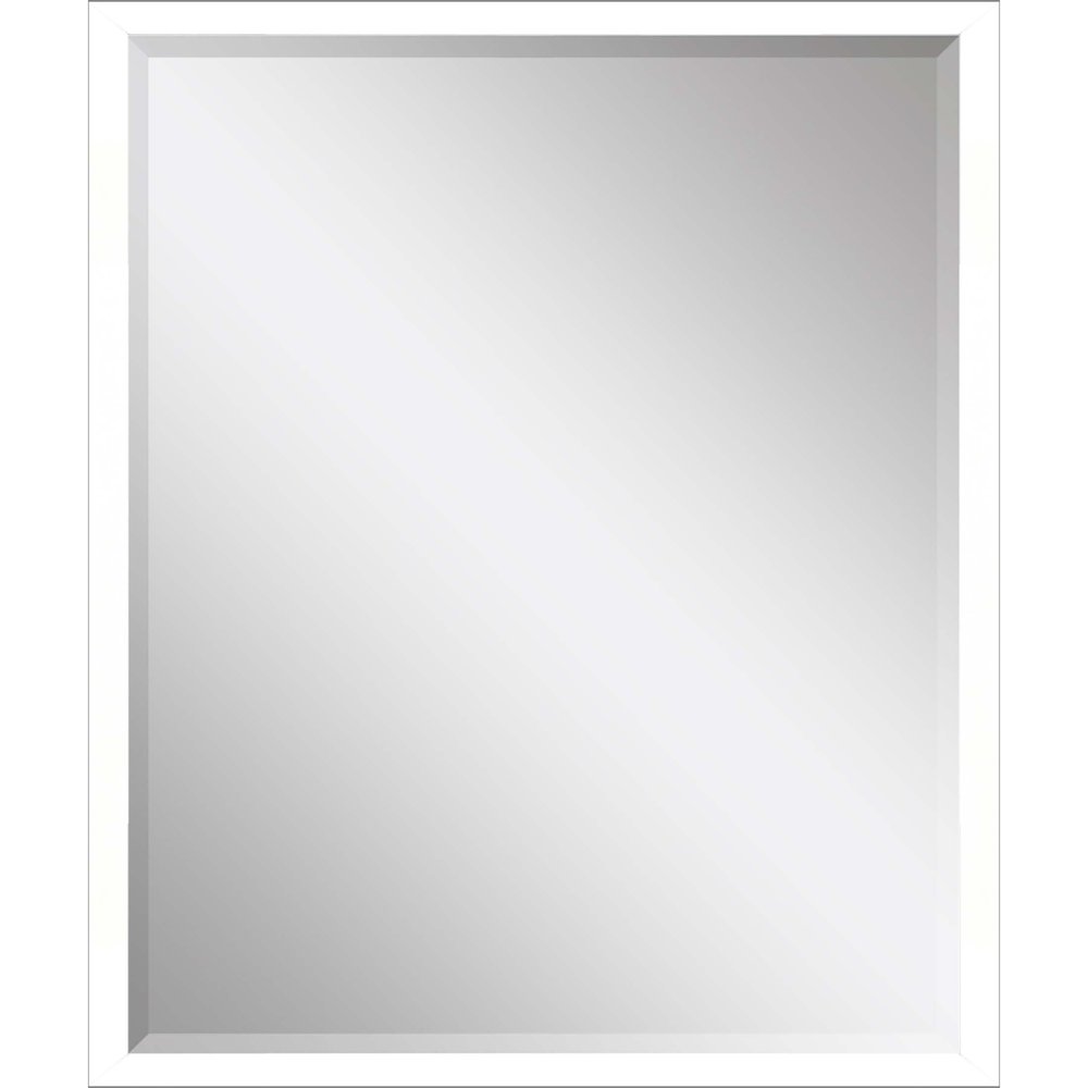 White Solid Wood Framed Accent Mirror - 30-inch