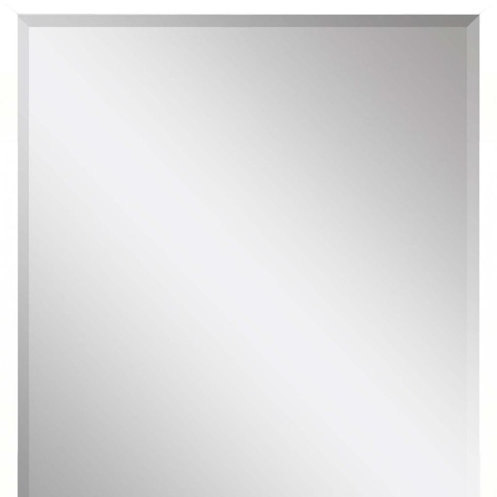 White Solid Wood Framed Accent Mirror - 30-inch