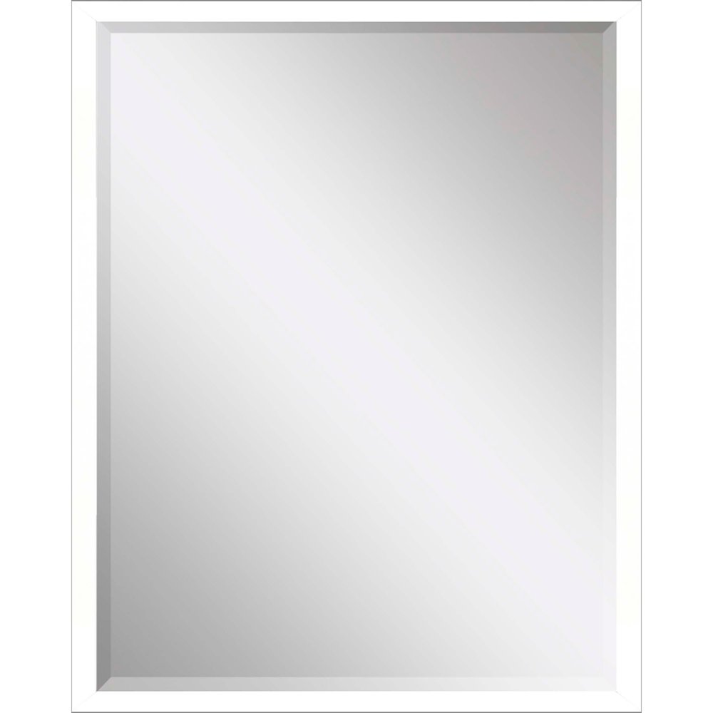 White Solid Wood Framed Accent Mirror - 38-inch