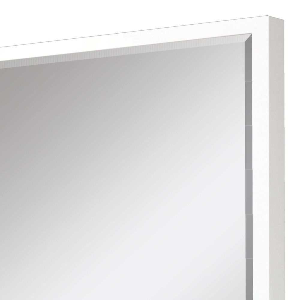 White Solid Wood Framed Accent Mirror - 38-inch