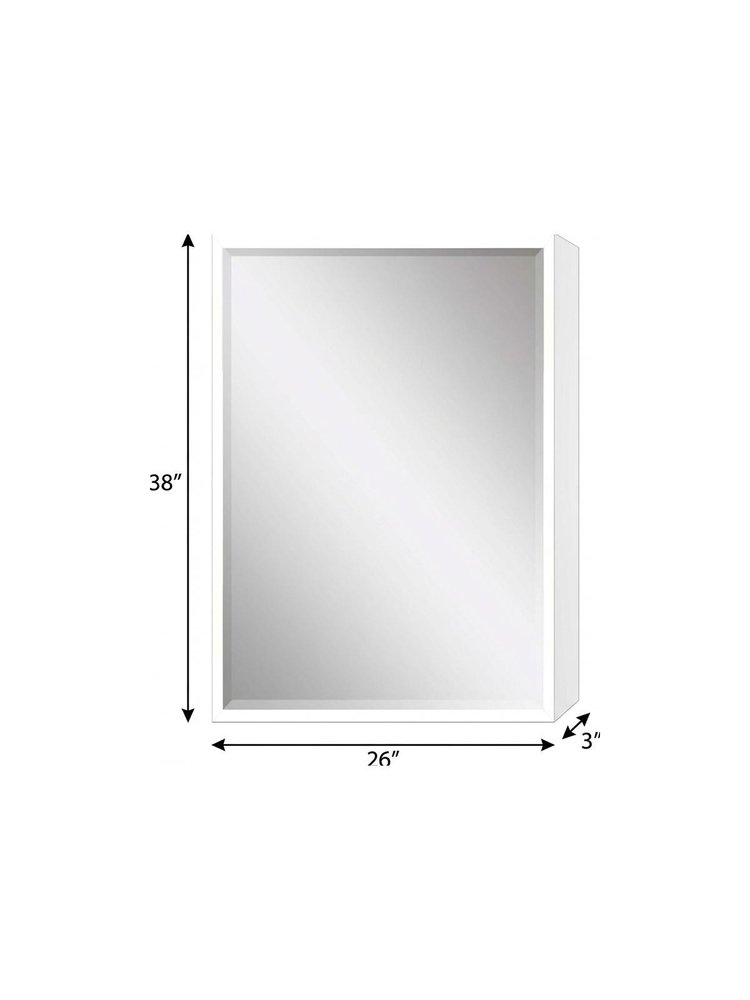 White Solid Wood Framed Accent Mirror - 38-inch