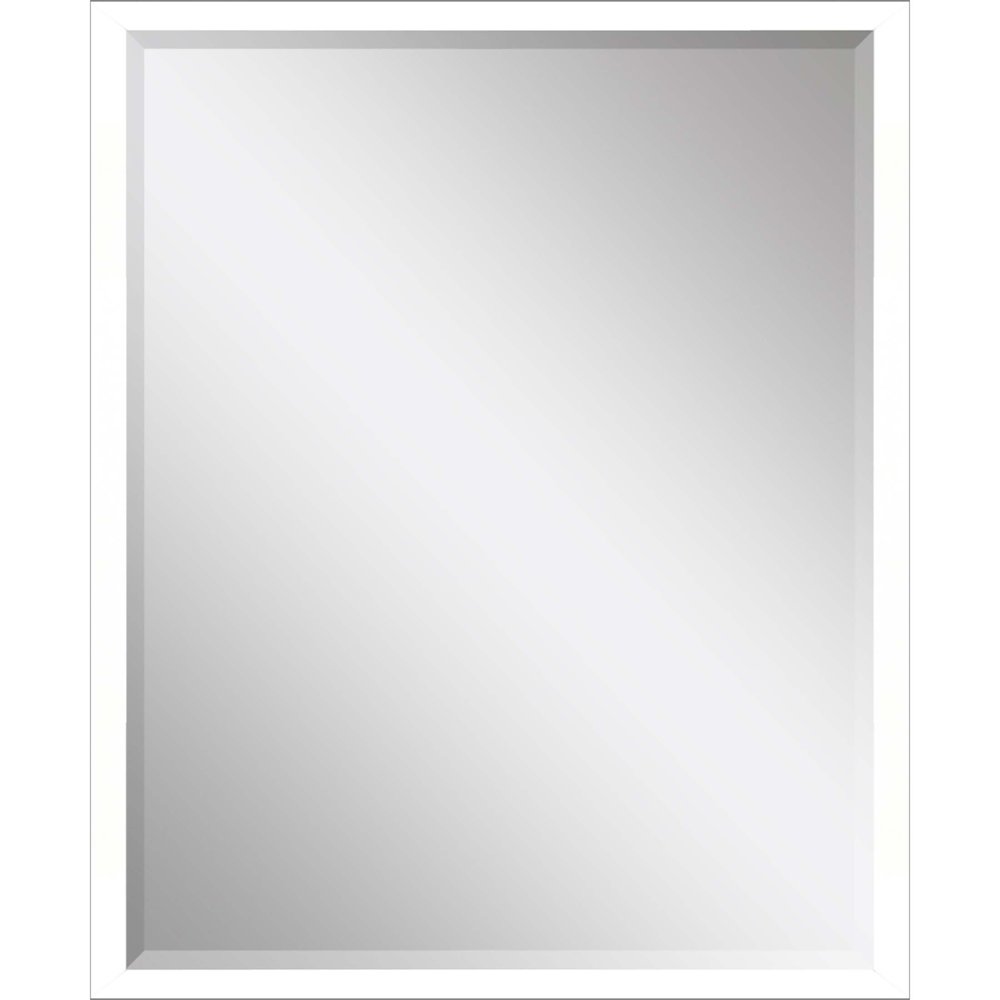 White Solid Wood Framed Accent Mirror - 42-inch