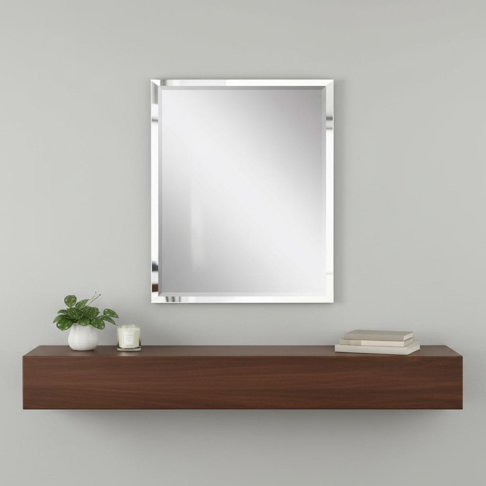 White Solid Wood Framed Accent Mirror - 42-inch
