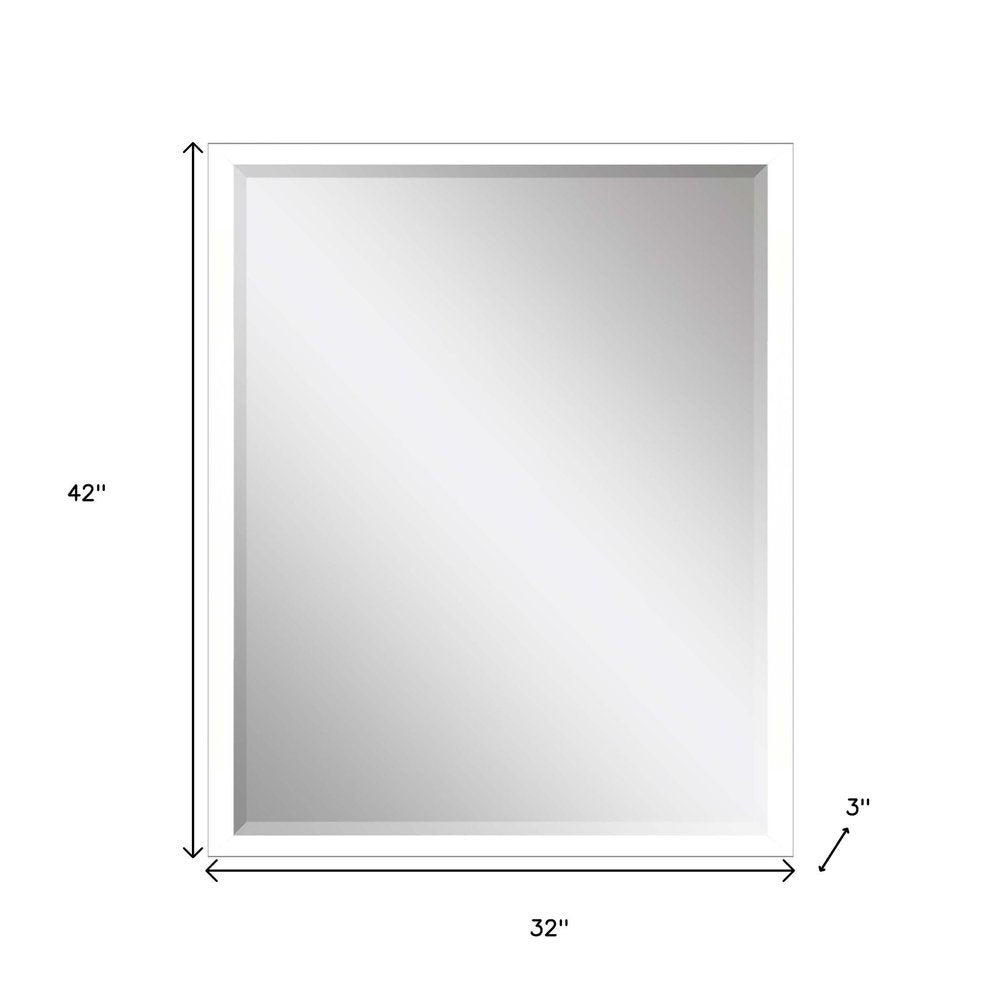 White Solid Wood Framed Accent Mirror - 42-inch