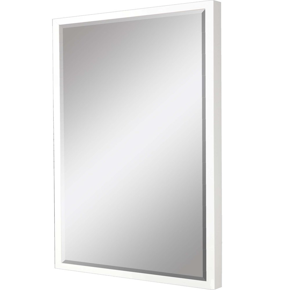 White Solid Wood Framed Accent Mirror - 50-inch