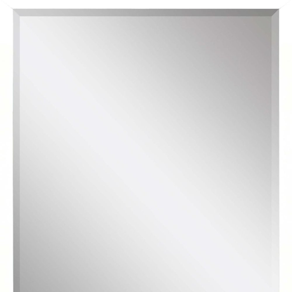 White Solid Wood Framed Accent Mirror - 50-inch