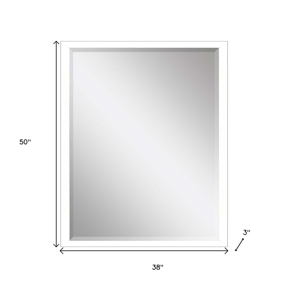 White Solid Wood Framed Accent Mirror - 50-inch