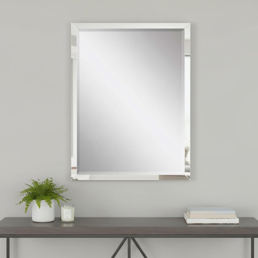 White Solid Wood Framed Accent Mirror - 50-inch