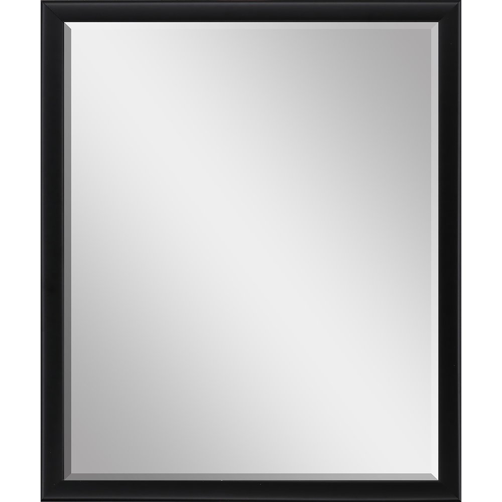 Black Solid Wood Framed Accent Mirror - 30-inch