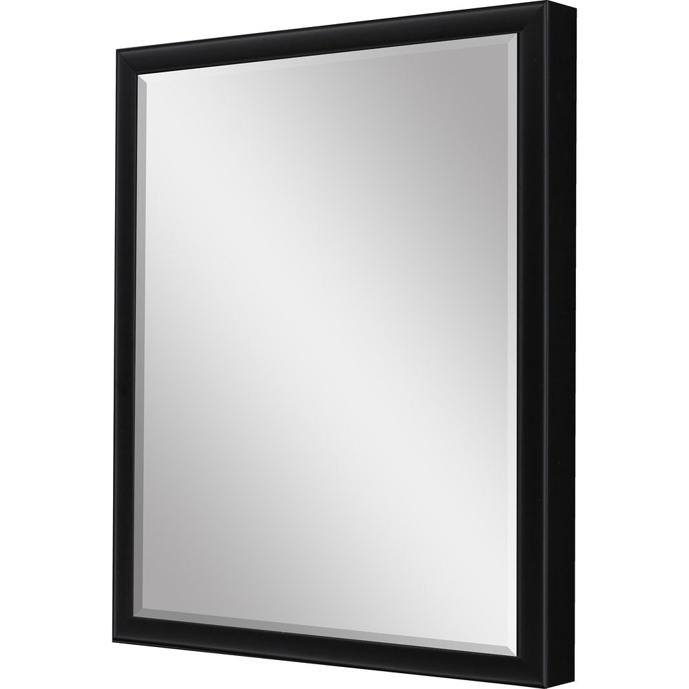 Black Solid Wood Framed Accent Mirror - 30-inch