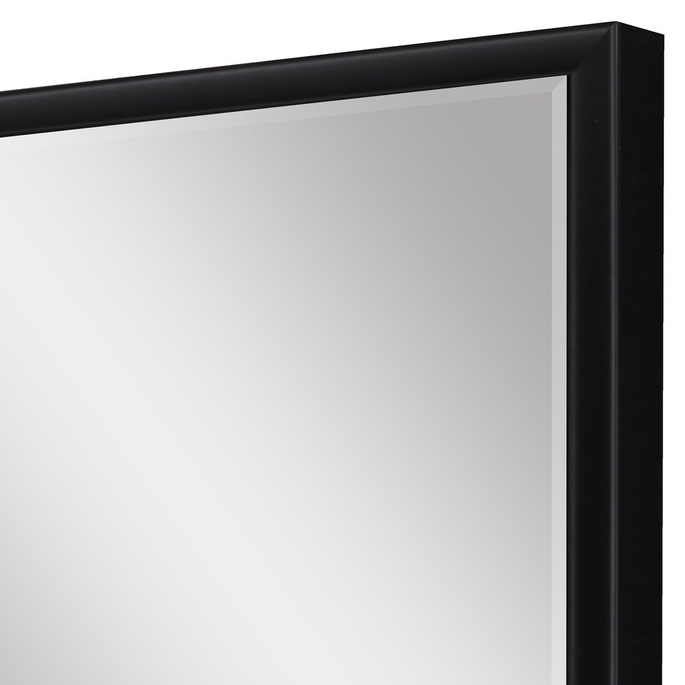 Black Solid Wood Framed Accent Mirror - 30-inch