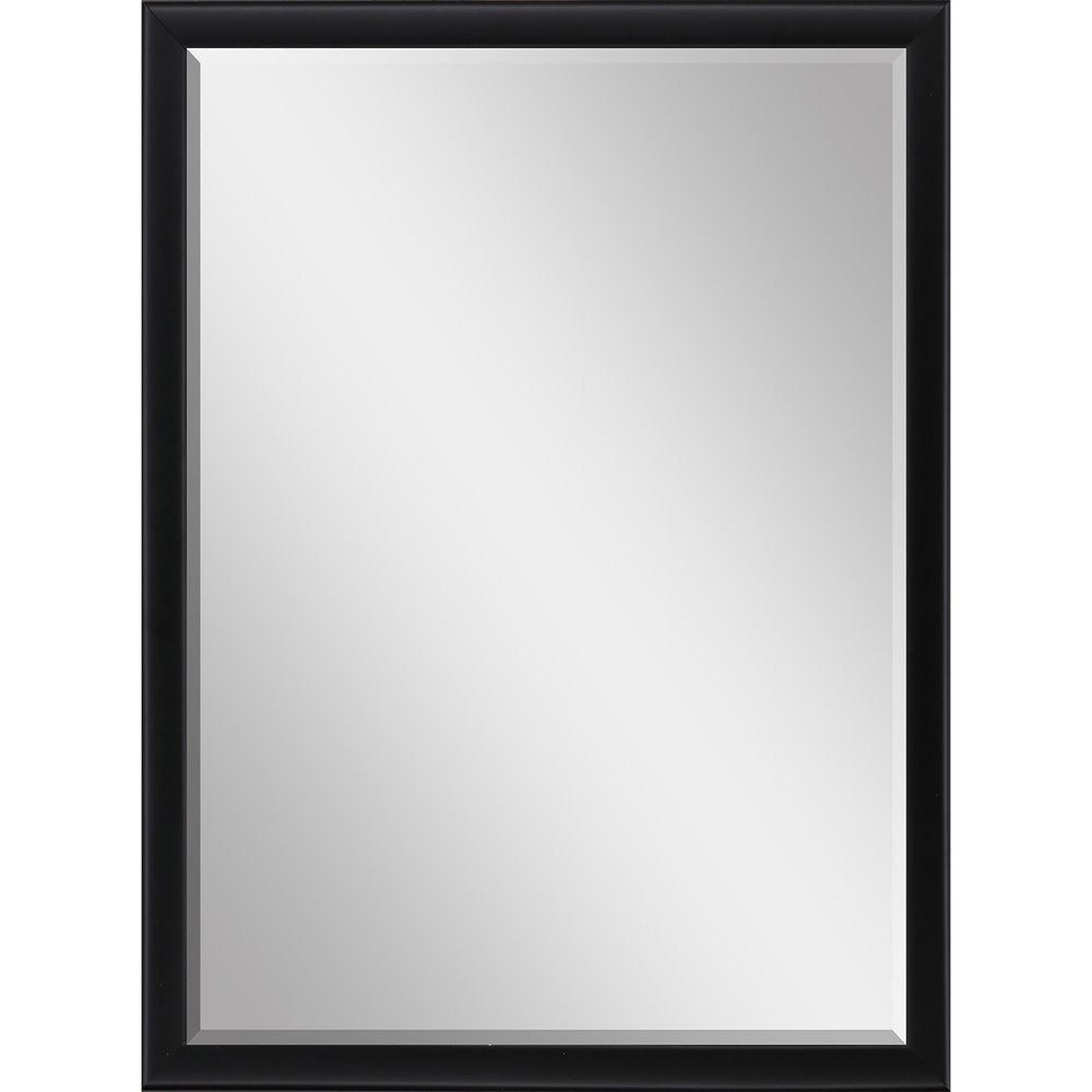 Black Solid Wood Framed Accent Mirror - 38-inch