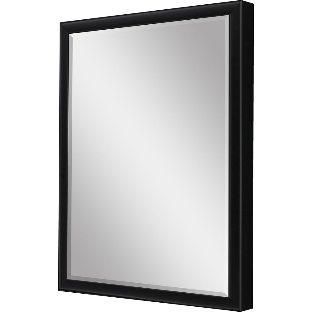 Black Solid Wood Framed Accent Mirror - 38-inch
