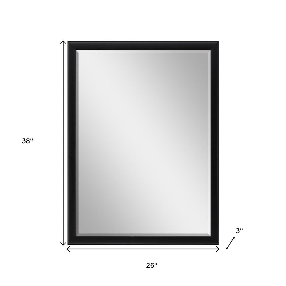 Black Solid Wood Framed Accent Mirror - 38-inch