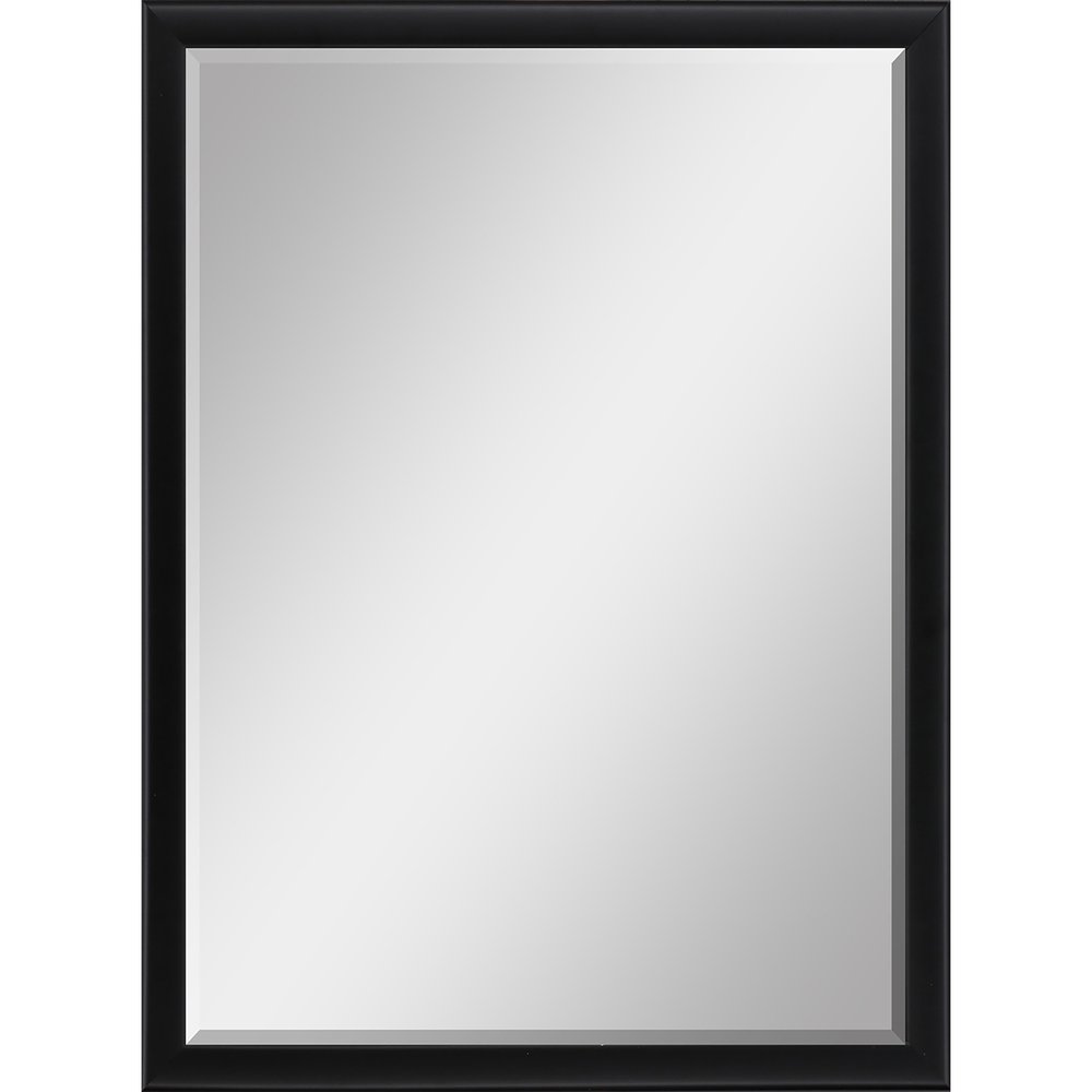 Black Solid Wood Framed Accent Mirror - 38-inch