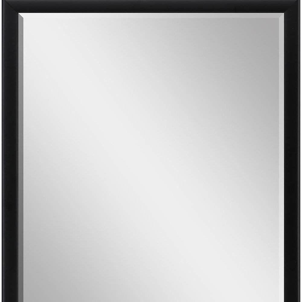 Black Solid Wood Framed Accent Mirror - 42-inch