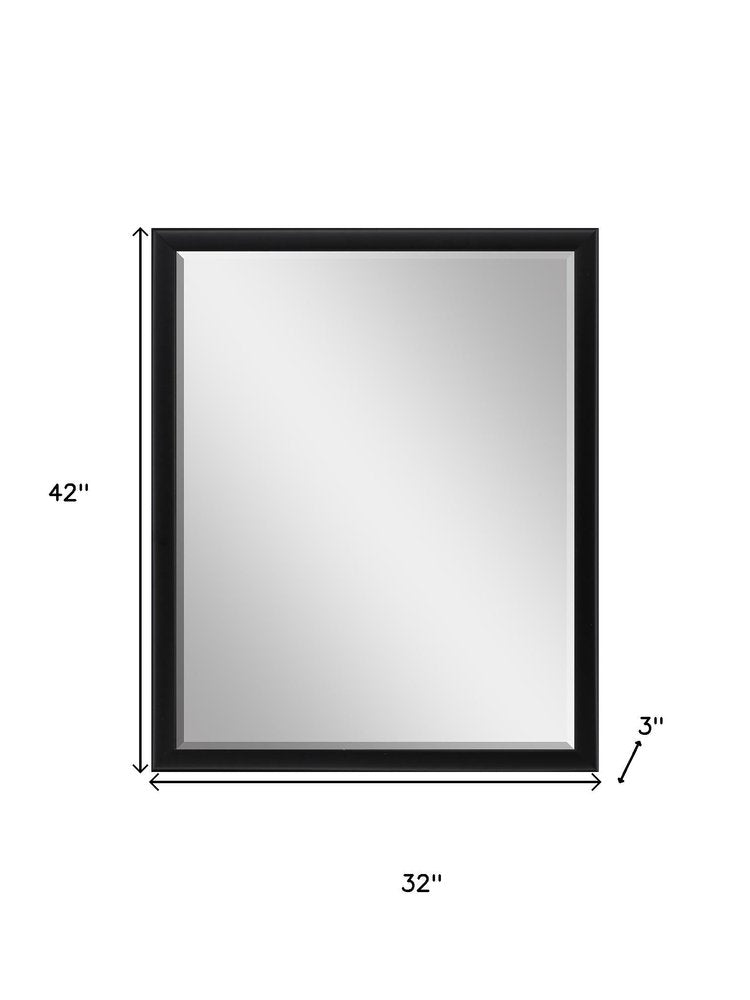 Black Solid Wood Framed Accent Mirror - 42-inch