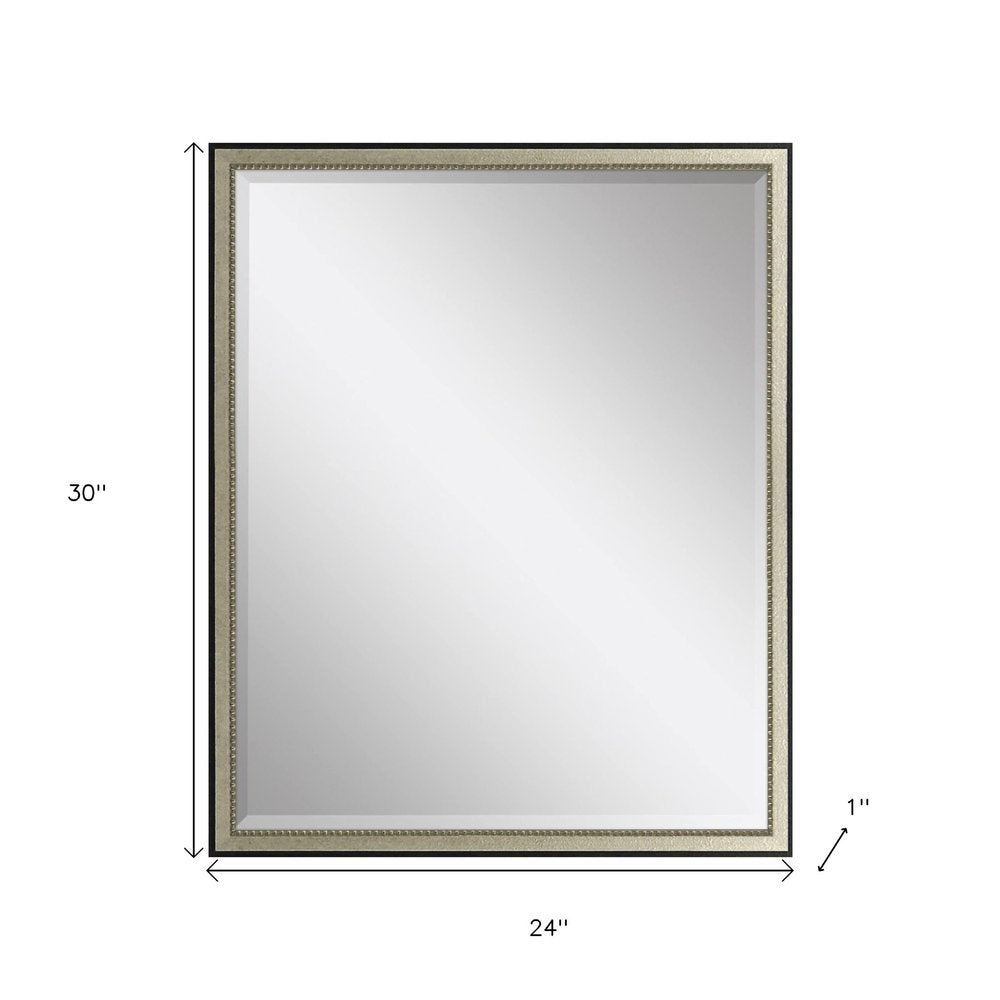 Silver Solid Wood Framed Accent Mirror - 30-inch