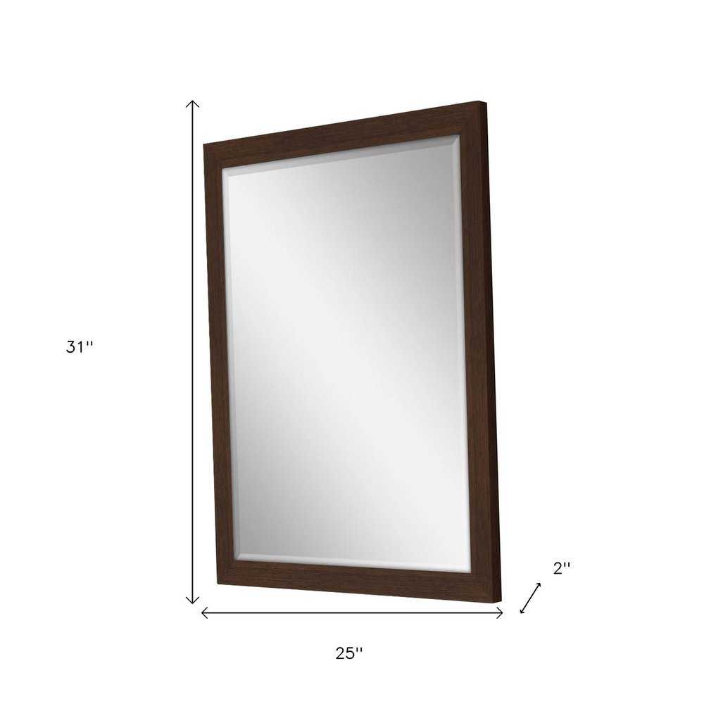 Dark Brown Framed Accent Mirror - 31-inch