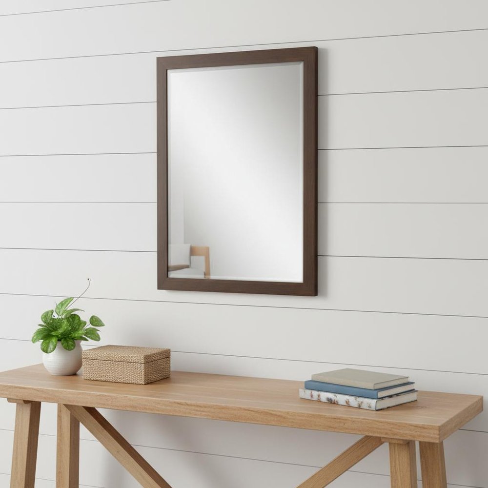 Dark Brown Framed Accent Mirror - 31-inch