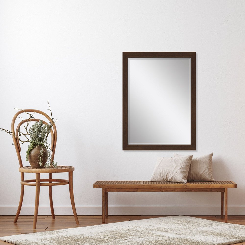 Dark Brown Framed Accent Mirror - 39-inch