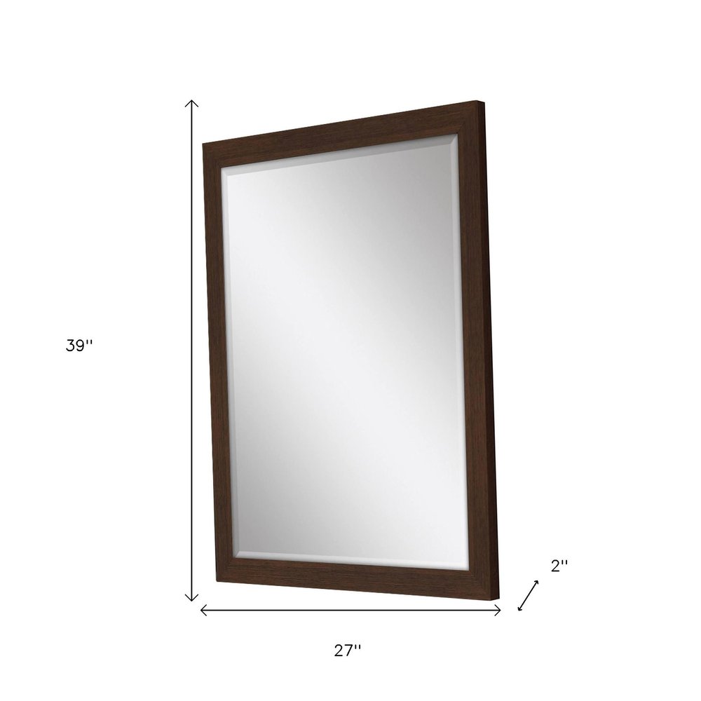 Dark Brown Framed Accent Mirror - 39-inch