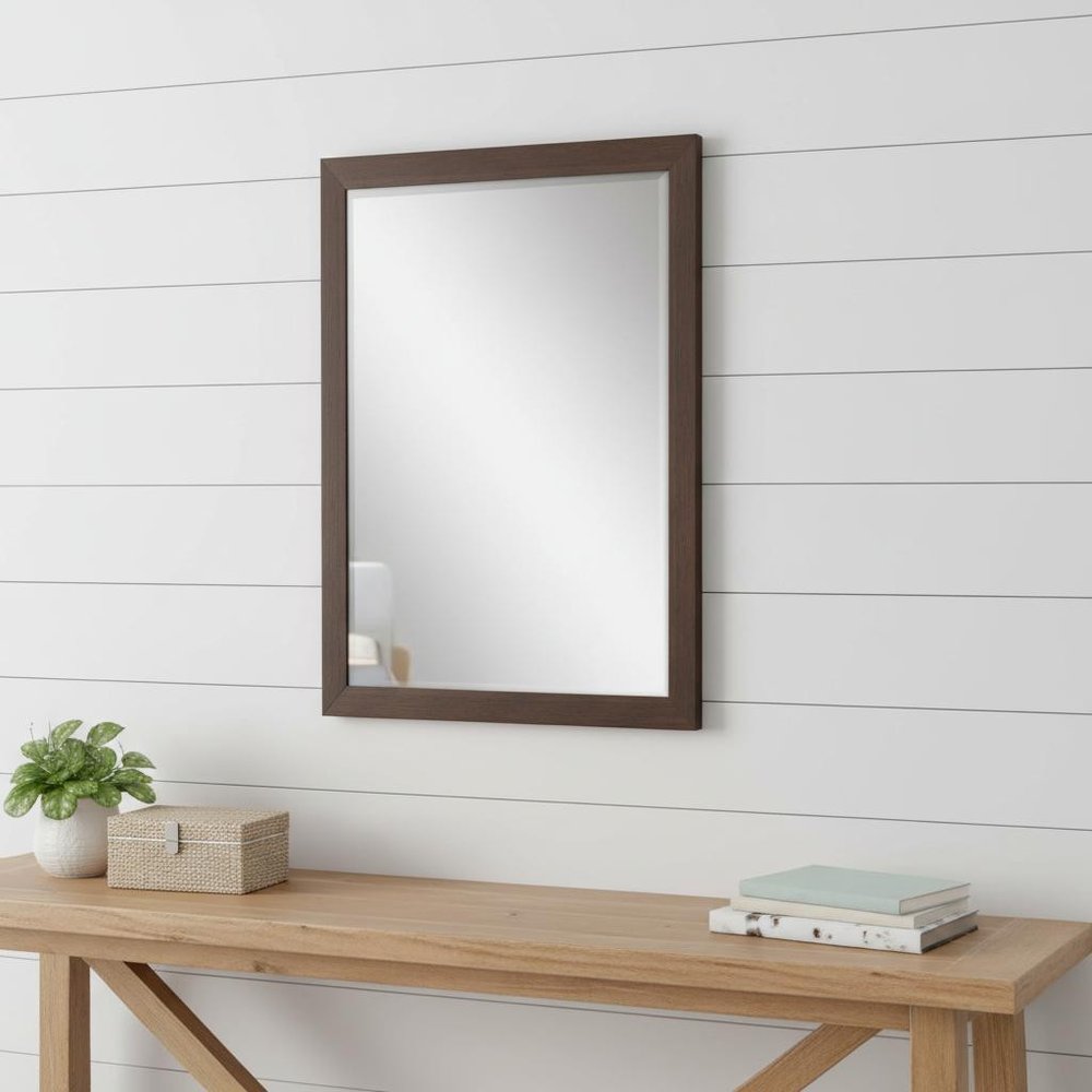 Dark Brown Framed Accent Mirror - 39-inch