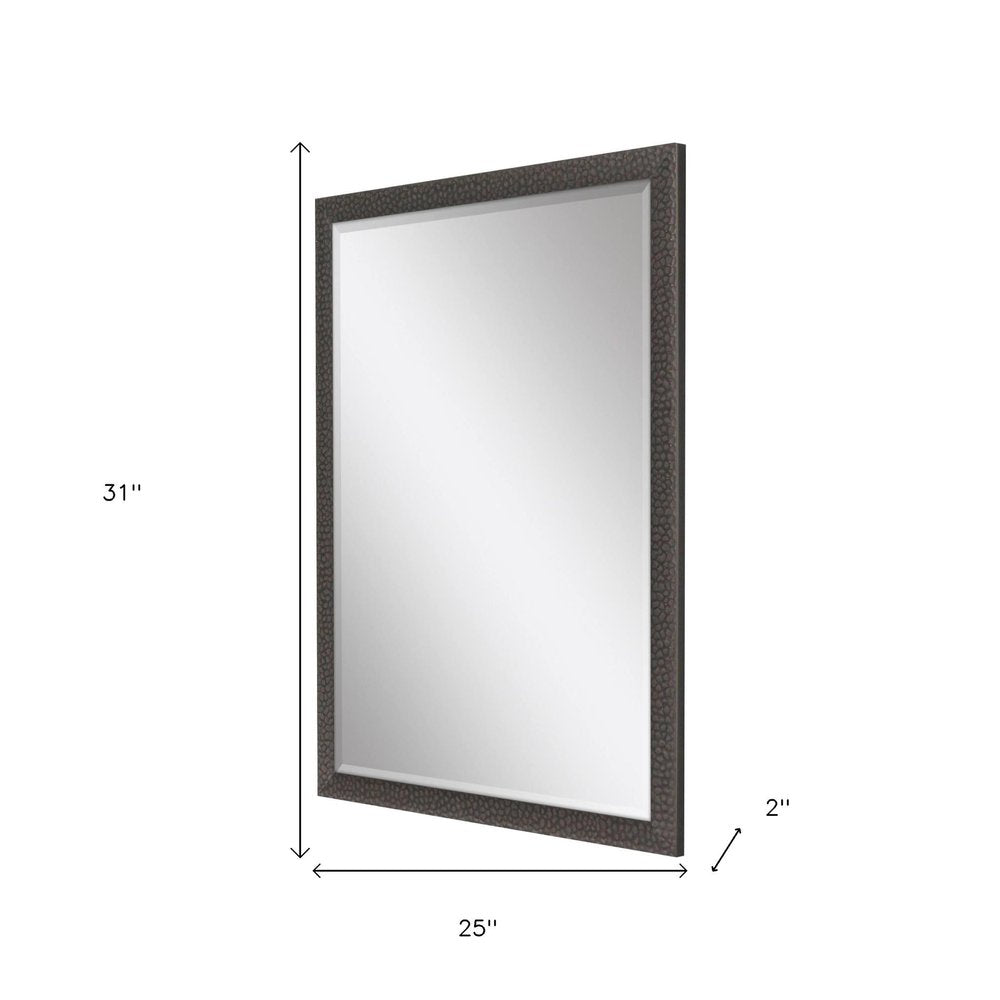 Dark Brown Solid Wood Framed Accent Mirror - 31-inch