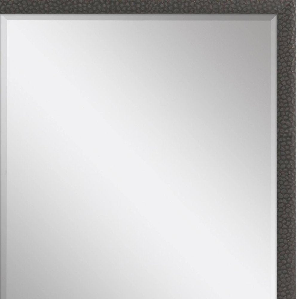 Dark Brown Solid Wood Framed Accent Mirror - 31-inch