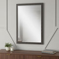 Dark Brown Solid Wood Framed Accent Mirror - 31-inch