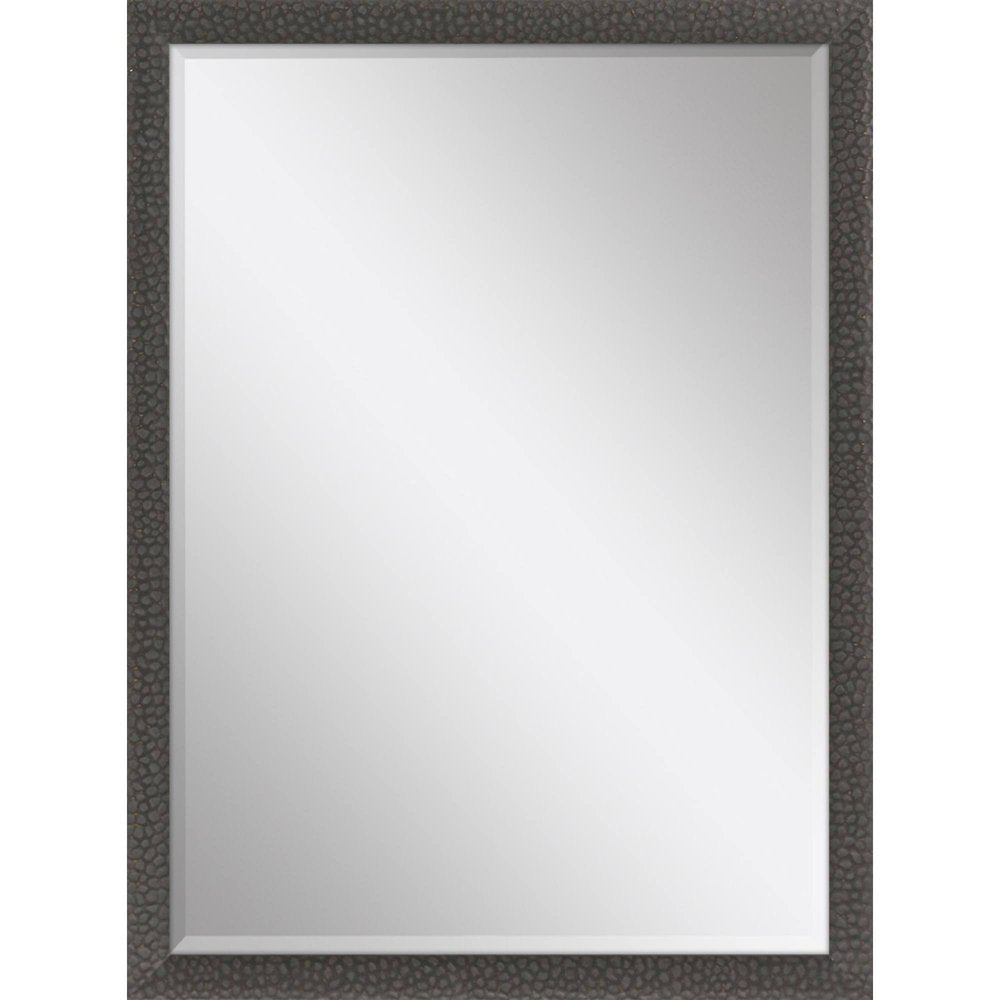 Dark Brown Solid Wood Framed Accent Mirror - 39-inch